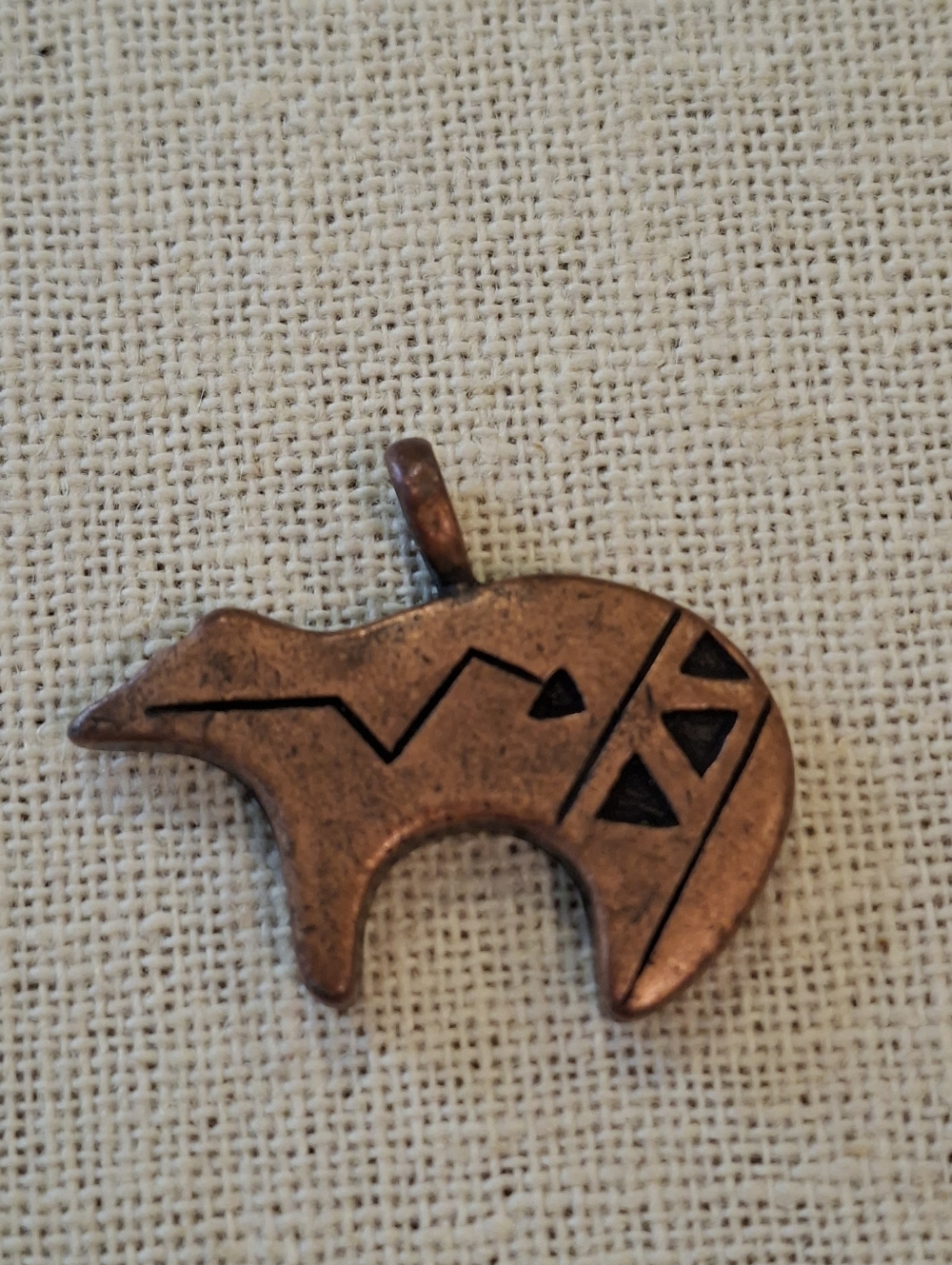 COPPER NATIVE AMERICAN STYLE SPIRIT BEAR PENDANT